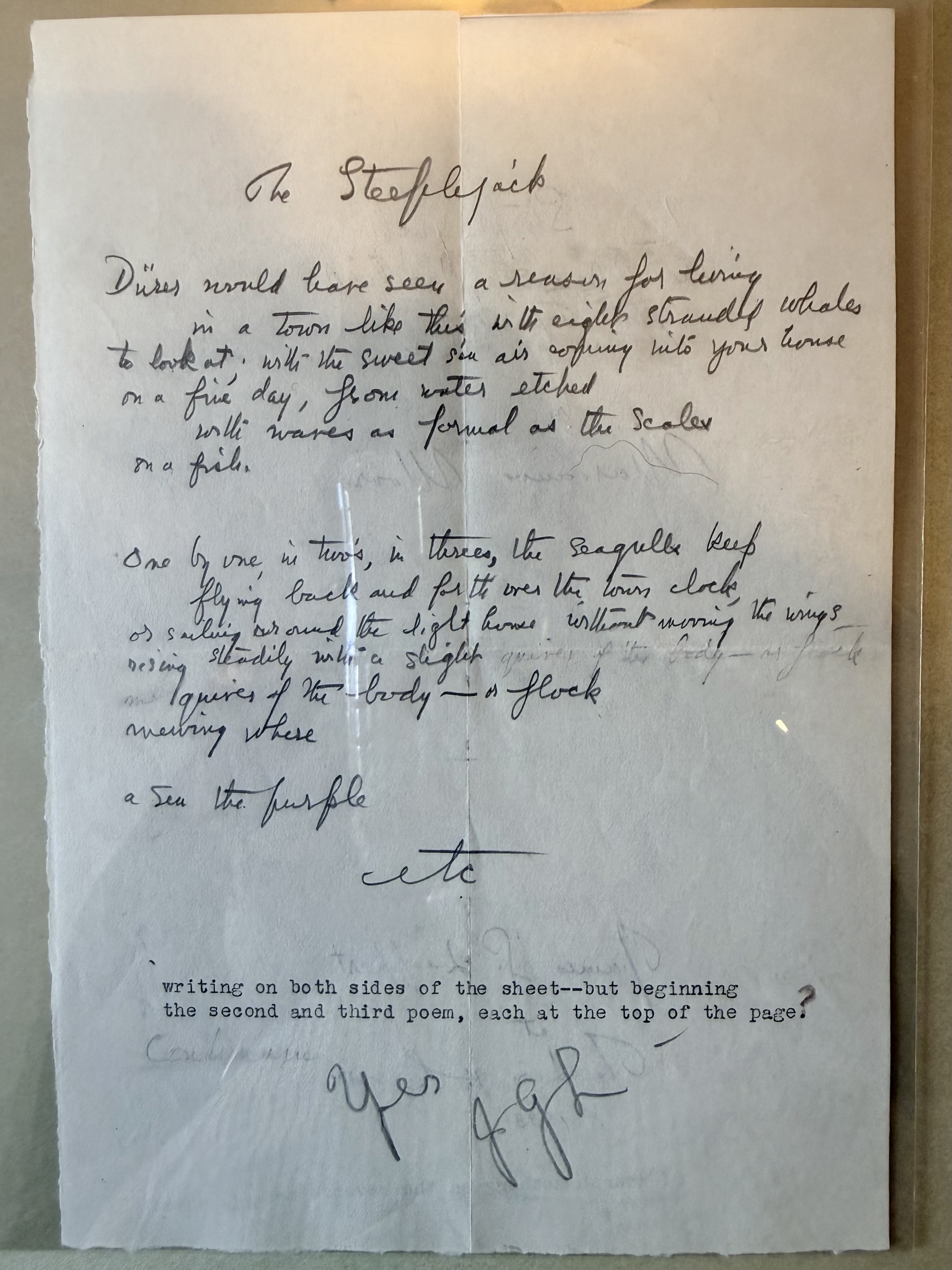 Moore's submission of The Steeple-Jack to Hound and Horn
